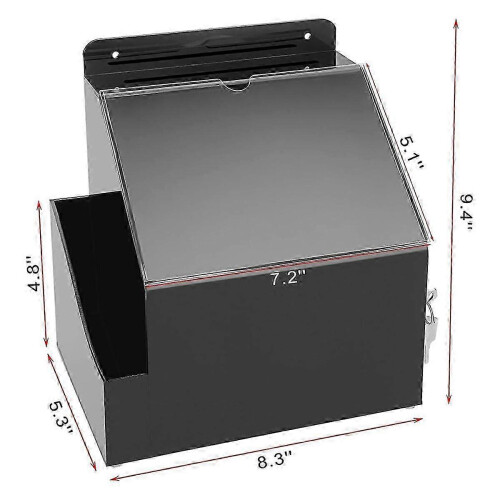Suggestion Box with Lock Wall Mounted Donation Box Black 1