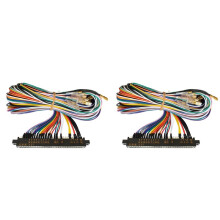 2X Jamma Harness Cabinet Wire with 5, 6 Action Button Wires/Jamma 28 Pin with 5,6 Buttons Wires for Arcade Game Machine