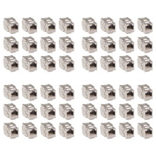 48 Pcs RJ45 Cat7 Cat6A Shielded FTP Zinc Alloy Module Network Jack Connector Adapter 10GB Network