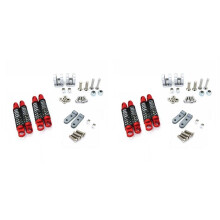 2Conjunto para WPL D12 RC Car Upgrades Peças Metal Amortecedores Dianteiros e Traseiros Amortecedores com Acessórios de Assento Fixo, Vermelho
