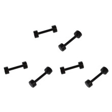 3 Pair of Men'S Barbell Titanium Steel Ear Studs Earrings 4mm Black