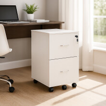 Mobiele archiefkast met slot, 2 laden, A4/briefmappen