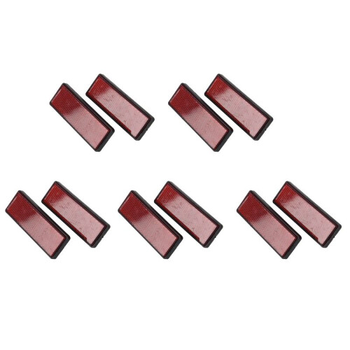 10X Rectangle Red Reflectors Universal for Motorcycles ATV Bikes Dirt Bikes