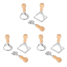9X Ravioli Stamp Maker Cutter avec Ensemble de Roues, Moule avec Manche en Bois pour Bord Cannelé, Accessoire de Cuisine pour Pâtes