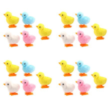 20Pcs Easter Wind Chick Toys Novelty Jumping Chicken Gag Plush Baby Chicks Toys Favors Gift for Kids Girls