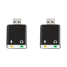 2Stück 3,5-Mm-TRS-Mikrofon ein USB 2.0 Stereo-Audio-Extern-Soundkartenadapter für PC und  USB-Eingang ein 3,5-Mm-TRS-KopfhöRer