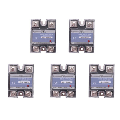 5X SSR 25A 3-32V  to 24-480V AC Single Phase Solid State Relay  Control AC MGR-1 D4825 Load Voltage