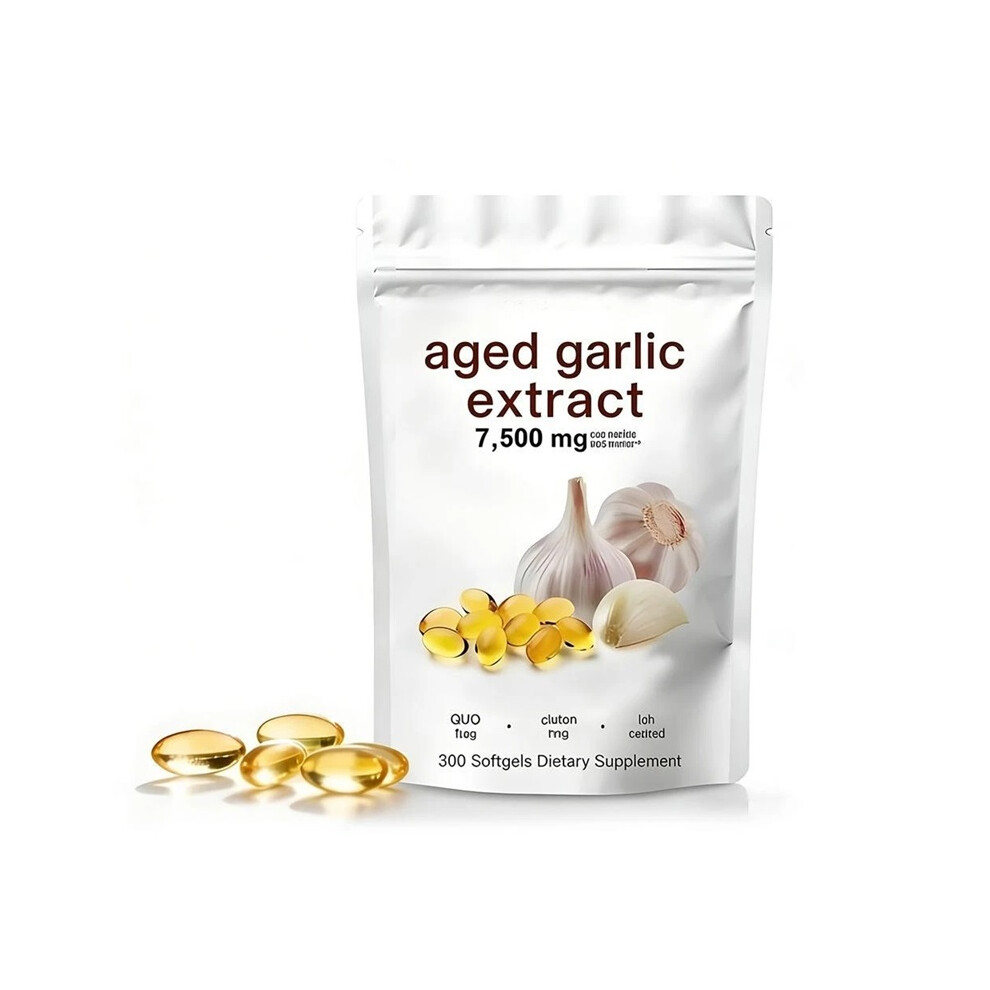 (300 Softgels) 300Pcs  Aged Garlic Extract Softgels,7500Mg Odorless | Heart & Immune Support