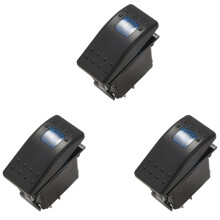 3X 12V 20 Amp Waterproof  LED /Off Boat Marine SPST 3P Rocker  with Light