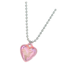 Trendige, verstellbare, mehrfarbige, herzförmige Halskette-Rosa