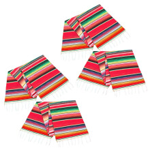 4 Pack 14 Von 84 Zoll Mexikanischen Tisch Läufer 14 x 84 Zoll Mexikanischen Party Hochzeits Dekorationen Fransen Baumwolle Serape Decke Tisch Läufer