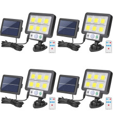 4X LED Solar Wandleuchte 3 Modi Wasserdicht Bewegungsmelder Lampe Garten Straßenlaterne Solarlampe für Garage Sicherheitswandleuchte