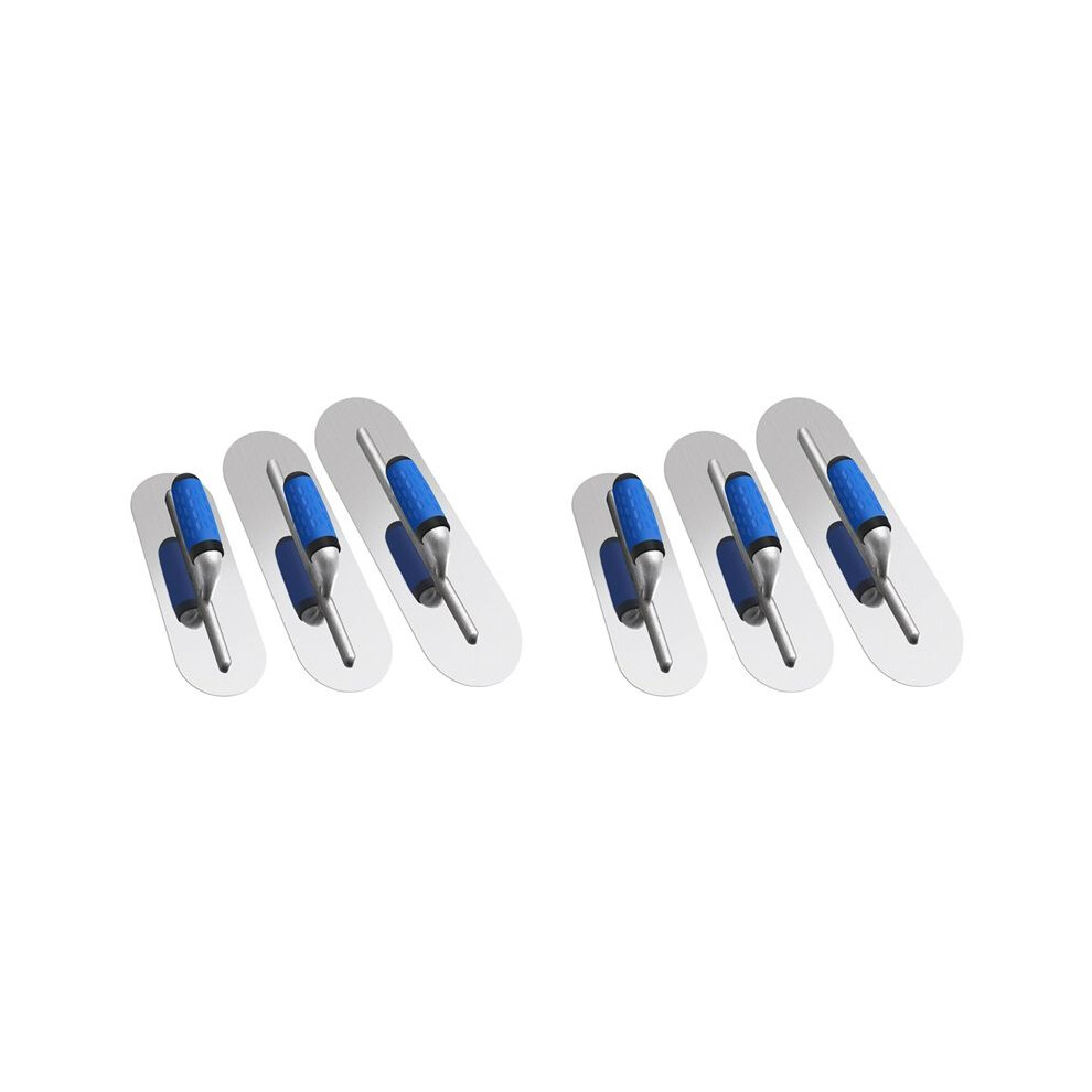 6Pcs Stainless Steel Pool Trowel Set (16Inch/14Inch/12Inch) Flat Concrete Finishing Trowel Tools 4711420211735