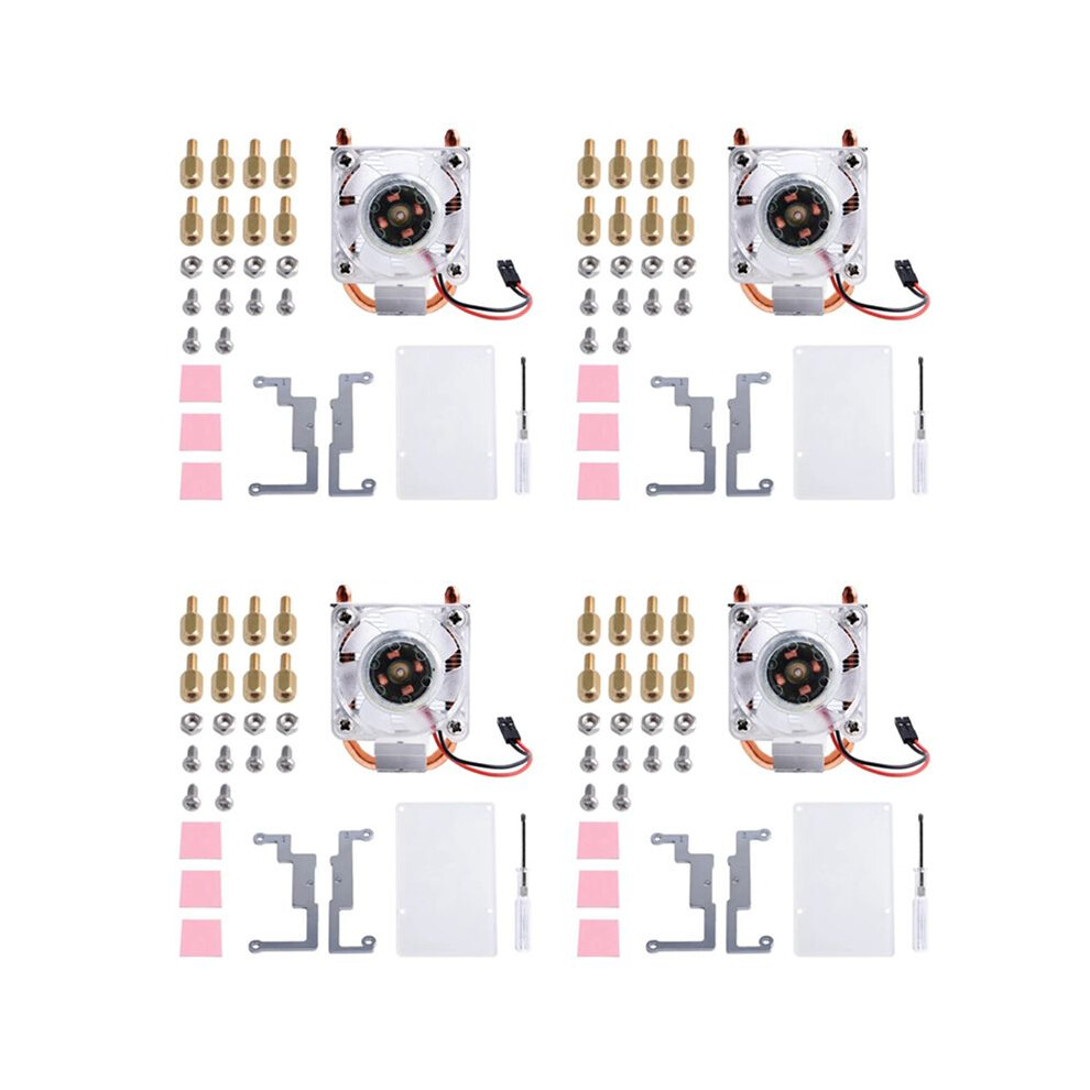 Photos - Other for Computer 4X for Raspberry Pi 4 Case with Ice Tower Cooler CPU Fan,with Fan Heat Sink Fan Glare RGB Fan Heat Pipe Tower