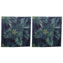 2X Green Shower Curtain Leaves Printing Pattern Modern Natural Plant Pattern Polyester Bathroom Waterproof Curtains