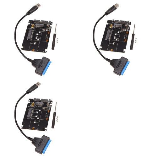 3X M.2 NGFF MSATA to USB 3.0 Adapter Converter Reader Card with  Cable Portable Flash Drive Support  SSD