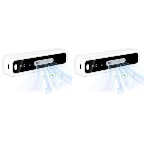 2X  USB Fridge Deodorizer with LED Display, Rechargeable Fridge Deodorizer, Reusable
