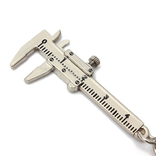 6X Useful  Vernier Caliper Tool Pendant Slider Slides Keyring Key Chain 10CM