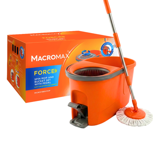 MACROMAX FORCE Spin Mop Bucket Pedal Microfiber