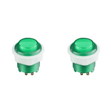 2X Hochwertiger ABS-Druckknopfschalter für Spielautomaten mit Licht, 24 mm Beleuchteter Druckknopf für Arcade-Spielkonsole mit 4 Anschlüssen B