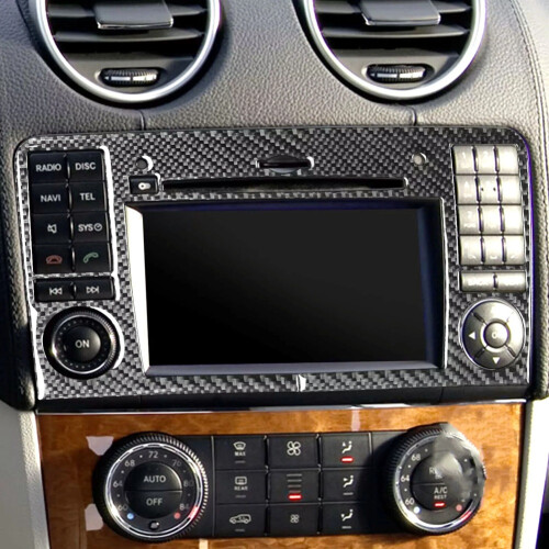 Center Console Navigation Panel Frame Cover Trim for   M Class W164 2006-2011 Carbon Fiber Accessories 2