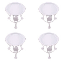 4X Iron Small Pot Stand Flower Stand Plants Stand Outdoor Indoor Succulent Pot Holder for Bedroom Garden