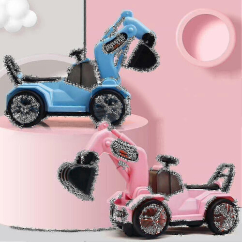 (Pink) Sliding Excavator Car Kids With Lights 1