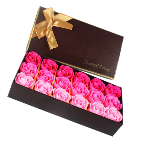 18Pcs  Gradient Simulation Rose Seifenblume Rose Rot 2
