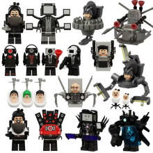 17PCS Toilet Skibidi Building Blocks Tv Monitor Cameradiy minifigures Kid Toy Fit Lego