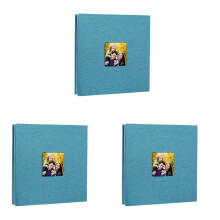 3X Photo Album Self Adhesive Scrapbook for Wedding/Family/Lovers Linen Cover DIY Gift for Valentines Day Mothers