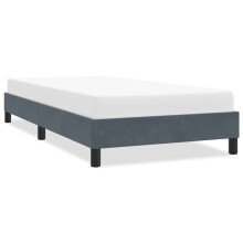 vidaXL sengestel uden madras mørkegrå 100x210 cm fløjl