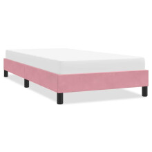 vidaXL sengestel med madras lyserød 100x210 cm fløjl