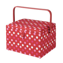 Large Sewing Basket Red Spot 23.5 x 31 x 20.5cm - Sewing Online GA1126L