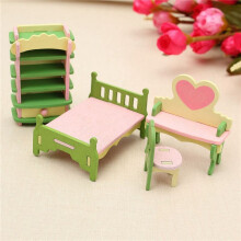 8 Set Wooden Dollhouse Miniature Furniture Puzzle Model Children Kids Toys
