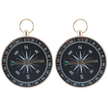 2X Portable Compass Keychain Ring Adventure Hiking Survival Compass Aid