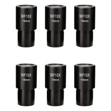 6pcs 10X Microscope Eyepiece Wide Angle Optical Lenses Adapter Field 18mm Professional Ocular Lens Standard