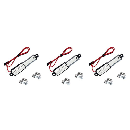 3X  Atuador Linear Elétrico - Curso de 1,2 Polegadas, 64N / 14,4 Libras, Velocidade de 0,6 Polegadas / S  Atuador de Movimento à Prova D'água