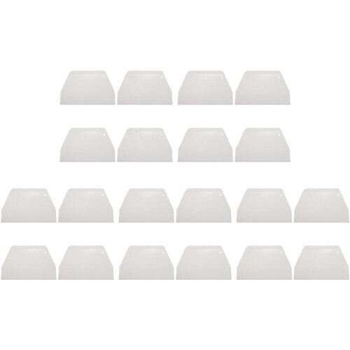 20 Pcs 19 cm x 12.5cm Flat White Plastic Cake Decorator Dough Pastry Scraper Tool