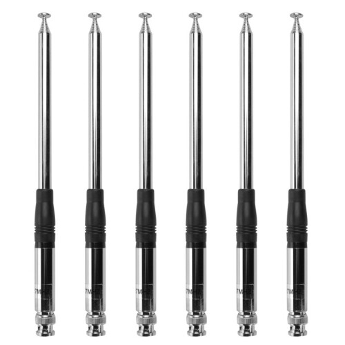 6X Antena de 27 Mhz 9 Polegadas um 51 Polegadas Telescópicas/Haste Antenas HT para Rádio Portátil/Portátil CB com Conector BNC