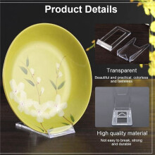 40 Pcs Display Stand, Acrylic Plate Stands Adjustable Sliding Clear Display Stand Easel Two Part for Plates,Books