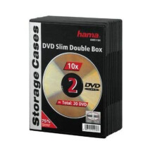 Pacote com 10 caixas de DVD duplas finas pretas