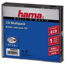 Caixas para CD - HAMA - Modelo para 4 CD - Transparente - Fundo preto - Qualidade original