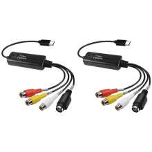2X RCA AV zu USB C Konverter Video Capture Card Adapter 1 Kanal AV NTSC PAL Video S Video/Composite zu USB Konverter