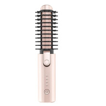 Fer à Friser Sans Fil, Brosse Chauffante de , Fer à Friser Rond et Rechargeable
