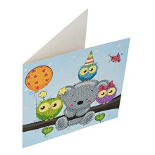 CRYSTAL ART- Kit de tarjetas de diamantes, CCKA19, A169-Amigos de cumpleaños, 18x18cm