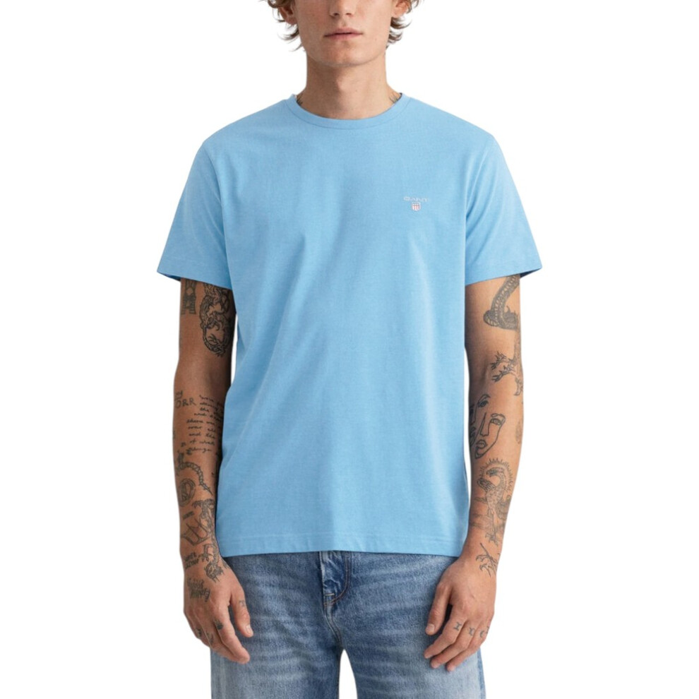 Gant Men's Crew Neck Short Sleeve T-Shirt - Blue - Cotton - Image 2