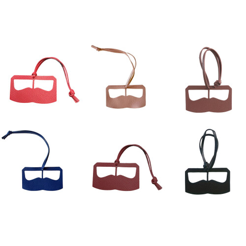 Decorative Keychain Geometric Glasses PU Leather Easy-Black 1