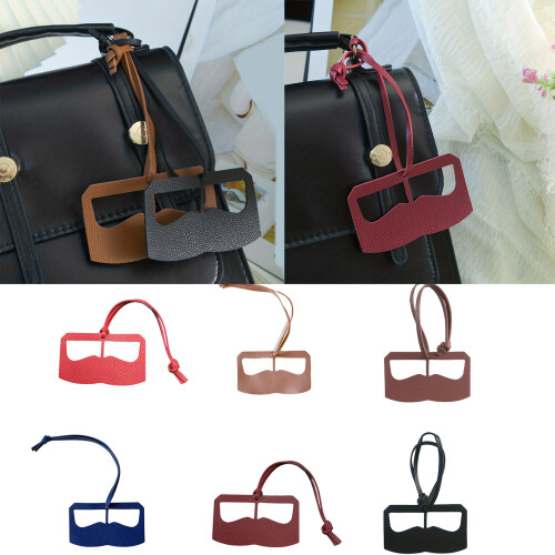 Decorative Keychain Geometric Glasses PU Leather Easy-Black 2