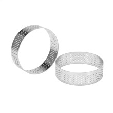 30Pcs Circular Tart Rings with Holes Stainless Steel Fruit Pie Quiches Cake Mousse Mold Kitchen Baking Mould 7cm
