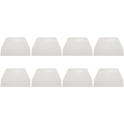 8 Pcs 19 cm x 12.5cm Flat White Plastic Cake Decorator Dough Pastry Scraper Tool